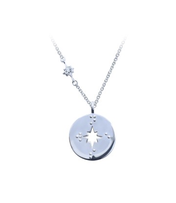 Star Pattern Shaped Silver Necklace SPE-5386